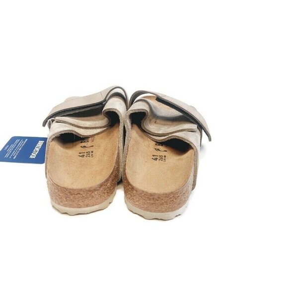 Birkenstock Kyoto Nubuck Suede Leather Sandals Womens 10 Mens 8 Taupe - Picture 7 of 10